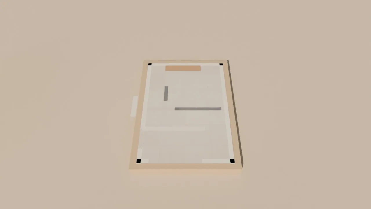 Plastico 3D di un appartamento di Rosalba House visto dall'alto
